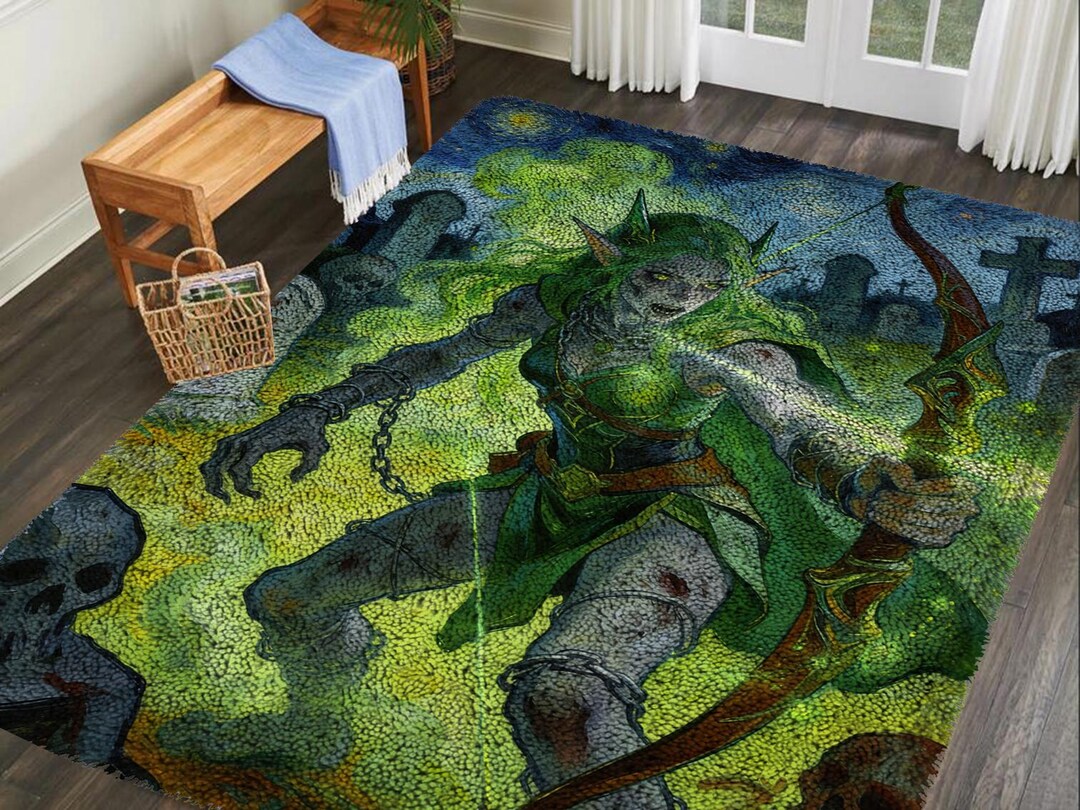 Zombie Rug Making Latch Hooking Kit Pre-printed Canvas With Non-slip ...