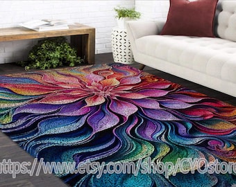 Latch Hook Kits, Large Latch Hook Rug Kit for Adults Latch Hook Kits with Printed Canvas /Multi functional/tapestry/carpet/gift/Flower
