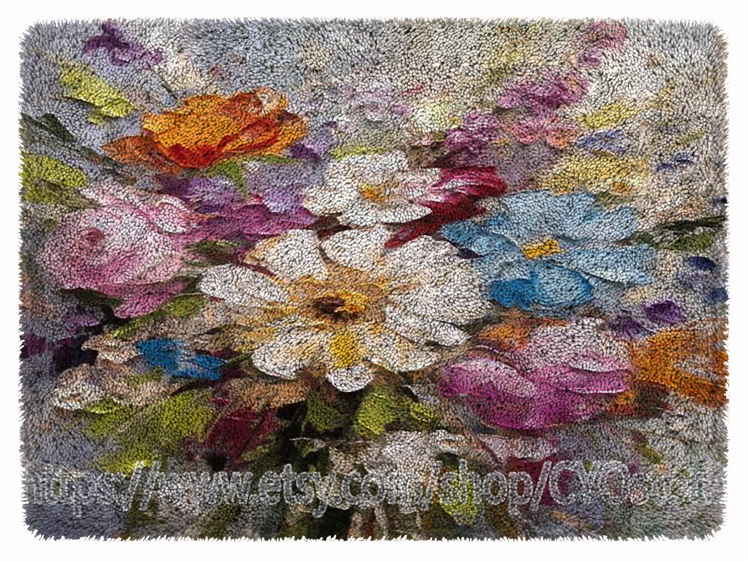 Bird Of Flowers Latch Hook Kits, Large Latch Hook Rug Kit For Adults