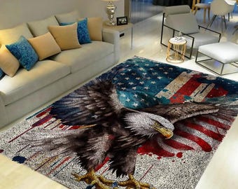 American Eagle Latch Hook Rug Kit: Patriotic DIY Tapestry Carpet
