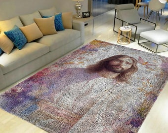Jesus Latch Hook Rug Kit: Large Printed Canvas, DIY Home Decor