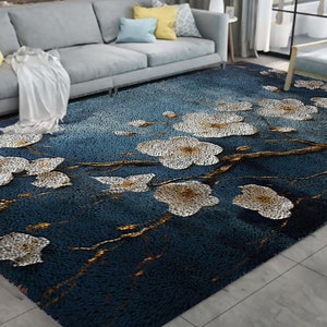 Beautiful Flowers Latch Hook Kits, Large Latch Hook Rug Kit for Adults Latch Hook Kits with Printed Canvas Christmas Decoration