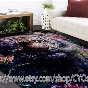 Tiger Latch Hook Kits, Large Latch Hook Rug Kit for Adults Latch Hook Kits with Printed Canvas Christmas  Decoration