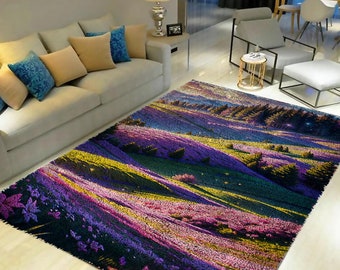 Landscape Latch Hook Rug Kit: DIY Tapestry Carpet for Adults