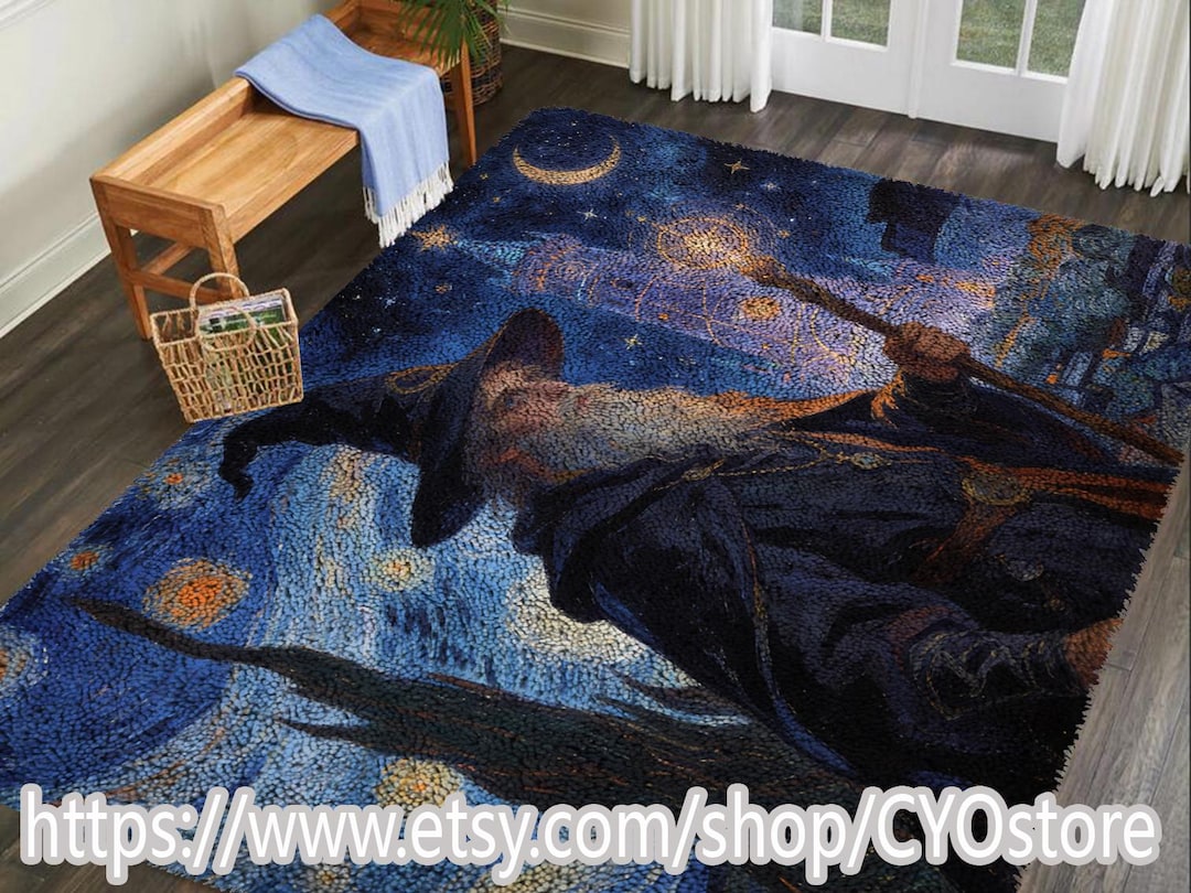 Buti Rug Mage Mage Latch Hook Kit – DIY Rug, Pre-printed Canvas - Etsy