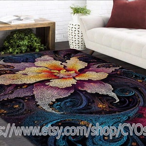 Latch Hook Kits, Large Latch Hook Rug Kit for Adults Latch Hook Kits with Printed Canvas /Multi functional/tapestry/carpet/gift/Flower
