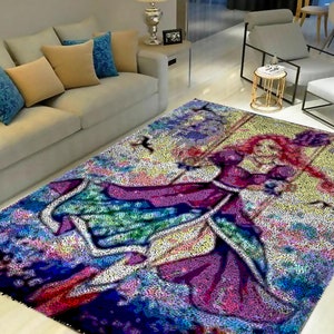 Latch Hook Kits, Large Latch Hook Rug Kit for Adults Latch Hook Kits with Printed Canvas Cartoon anime characters Decoration Carpet