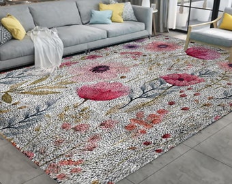 Floral Latch Hook Rug Kit: DIY Tapestry, Christmas Decor