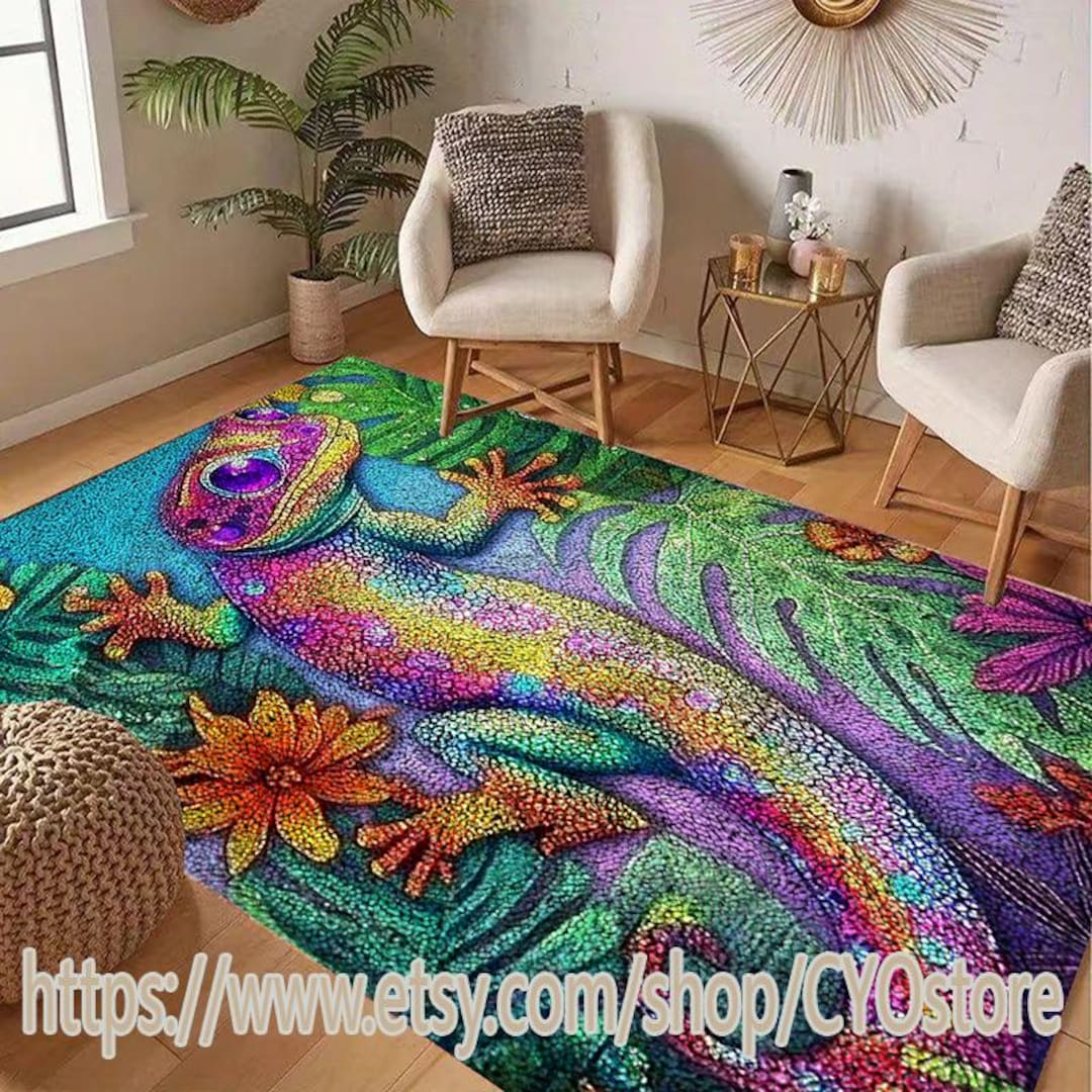 Cool Rug Lizard Lizard Latch Hook Rug Kit: Colorful DIY Home Decor - Etsy