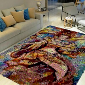 Latch Hook Kits, Large Latch Hook Rug Kit for Adults Latch Hook Kits with Printed Canvas Cartoon anime characters Decoration Carpet