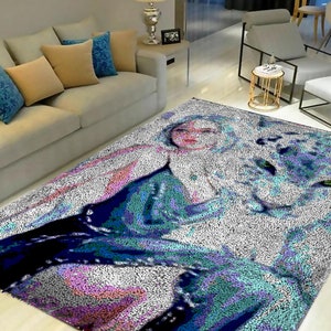 Latch Hook Kits, Large Latch Hook Rug Kit for Adults Latch Hook Kits with Printed Canvas Cartoon anime characters Decoration Carpet