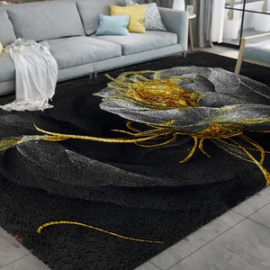 Beautiful Flowers Latch Hook Kits, Large Latch Hook Rug Kit for Adults Latch Hook Kits with Printed Canvas Christmas Decoration