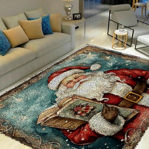 Knüpfteppich-Set, Großes Knüpfteppich-Set für Erwachsene mit bedruckter Leinwand / multifunktional / Wandteppich / Teppich / Geschenk / Weihnachtsmann