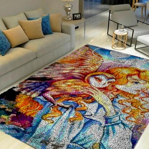 Latch Hook Kits, Large Latch Hook Rug Kit for Adults Latch Hook Kits with Printed Canvas Cartoon anime characters Decoration Carpet