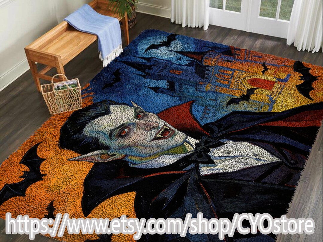 Dramatic Vampire Rug Vampire Counts Latch Hook Kit – DIY Rug, Pre-printed Canvas - Etsy