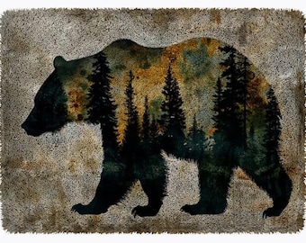 Zestaw do samodzielnego wykonania dywanu z haczykiem Forest Bear Latch Hook