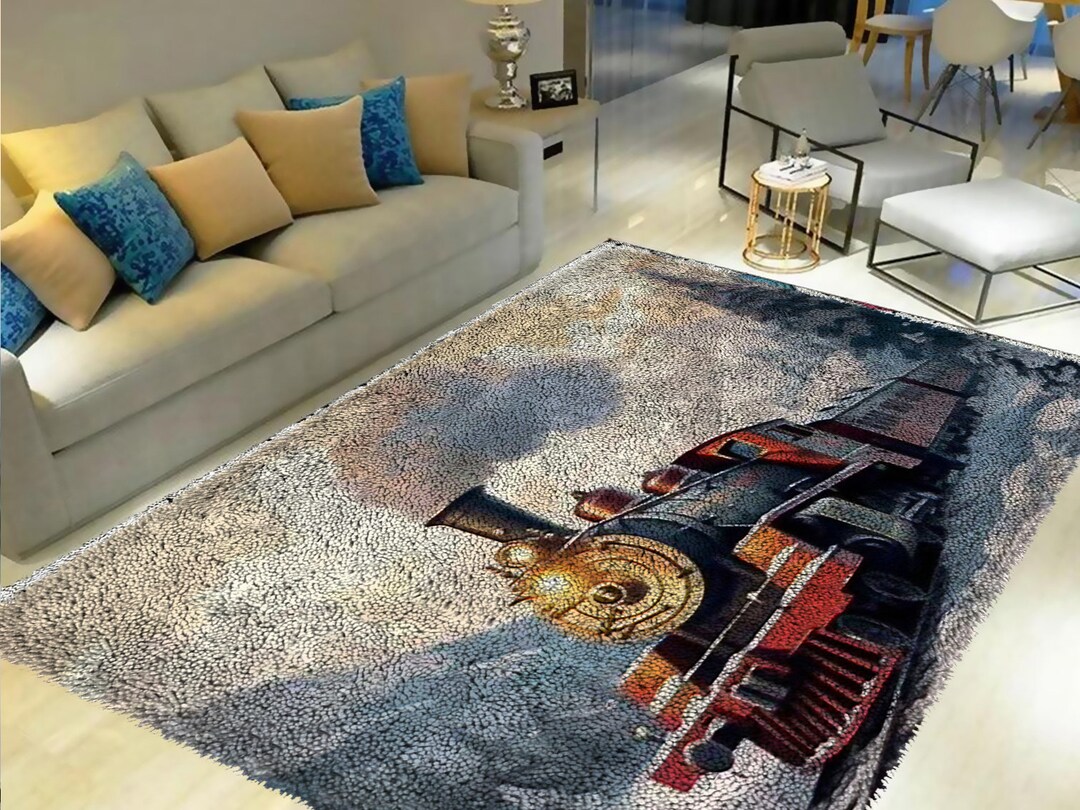Ariva Train Rug Train Latch Hook Rug Kit: DIY Tapestry Carpet for Adults - Etsy