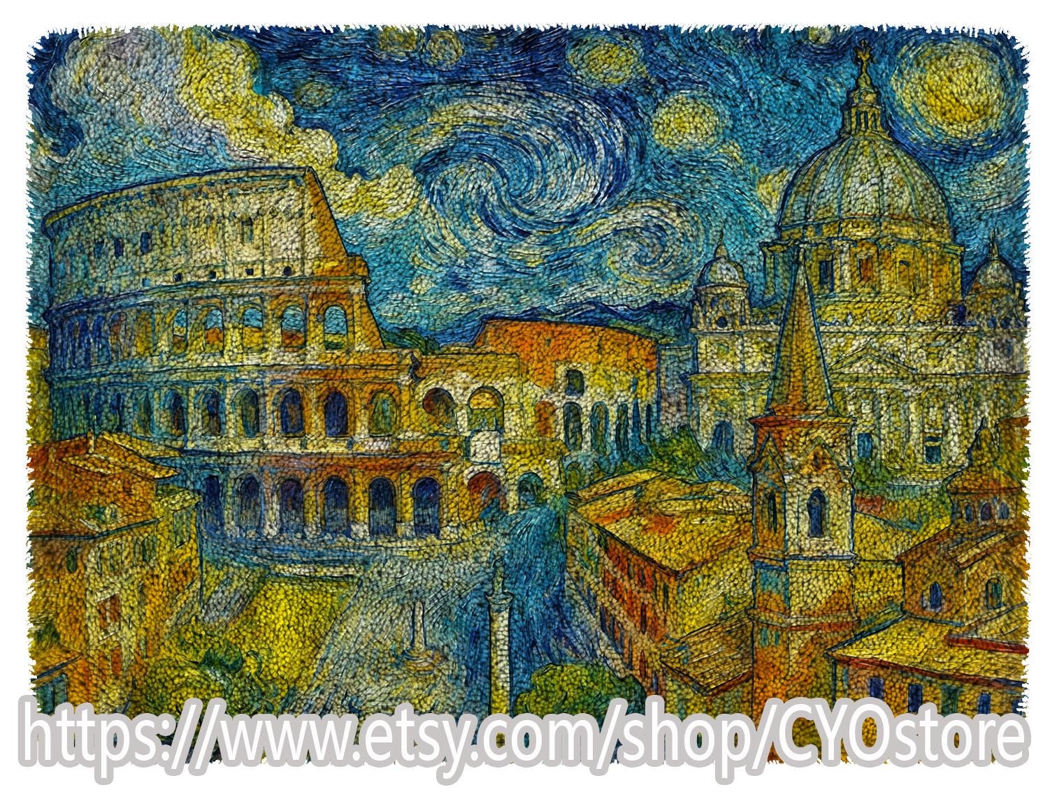 廃盤希少　Latcho Drom～ラッチョ・ドローム('93仏) セル版 Roman Colosseum Latch Hook Kit DIY Rug Making Kit Pre-printed