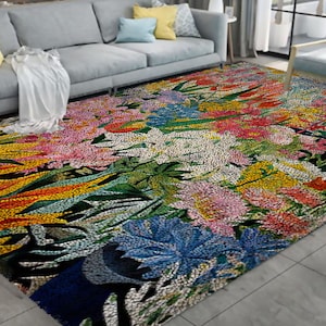 Kit di ganci a forma di fiore, kit di grandi tappeti con ganci a forma di per adulti, kit di ganci a forma di con decorazione natalizia in tela stampata