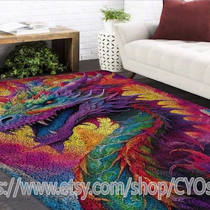 New  Latch Hook Kits, Large Latch Hook Rug Kit for Adults Latch Hook Kits with Printed Canvas /Multi functional/tapestry/carpet/gift/ Dragon