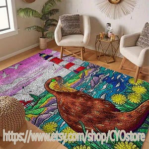 Seaside Otter Latch Hook Rug Kit: Lighthouse DIY Craft