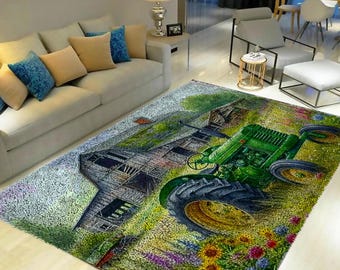 ラッチフックラグキット：田園風景、DIYカーペットタペストリー - Etsy