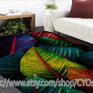 Latch Hook Kits, Large Latch Hook Rug Kit for Adults Latch Hook Kits with Printed Canvas Colorful leaves Decoration