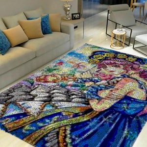 Latch Hook Kits, Large Latch Hook Rug Kit for Adults Latch Hook Kits with Printed Canvas Cartoon anime characters Decoration Carpet