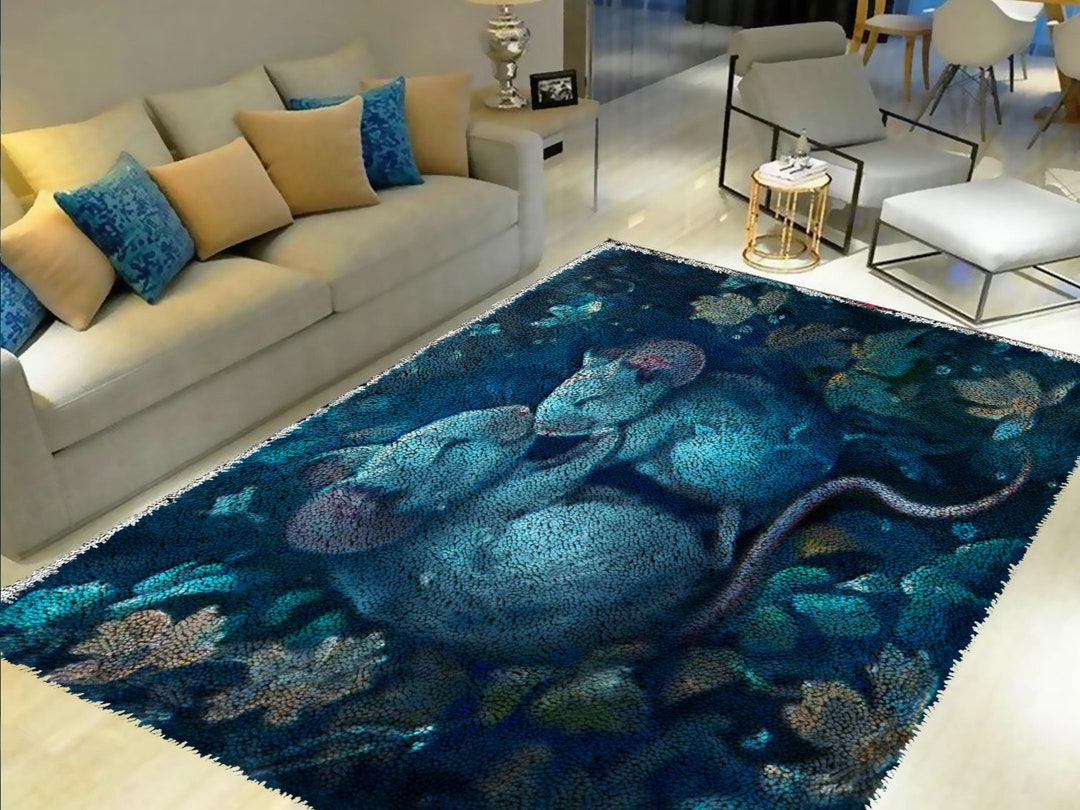 Rat Shaped Rug Rat Design Latch Hook Rug Kit: Printed Canvas DIY Craft - Etsy