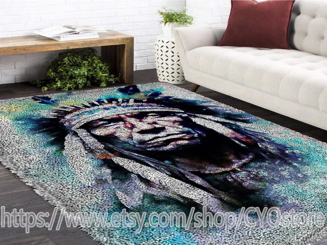 Native Americans Latch Hook Kits, Large Latch Hook Rug Kit for Adults