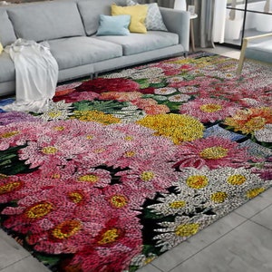 Kit di ganci a forma di fiore, kit di grandi tappeti con ganci a forma di per adulti, kit di ganci a forma di con decorazione natalizia in tela stampata