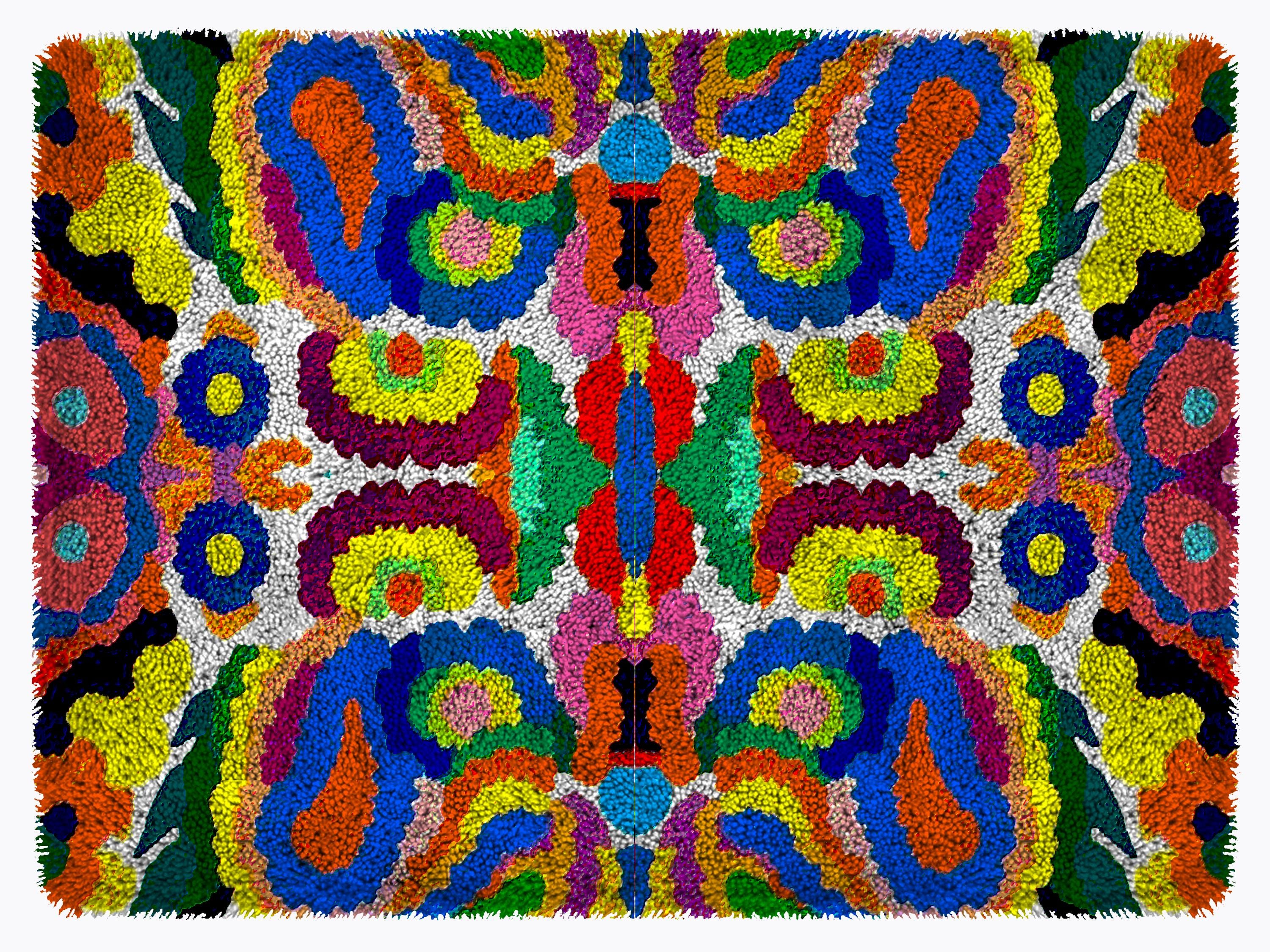 DIYかぎ針編みラグキット：カラフルな花柄カーペットタペストリー