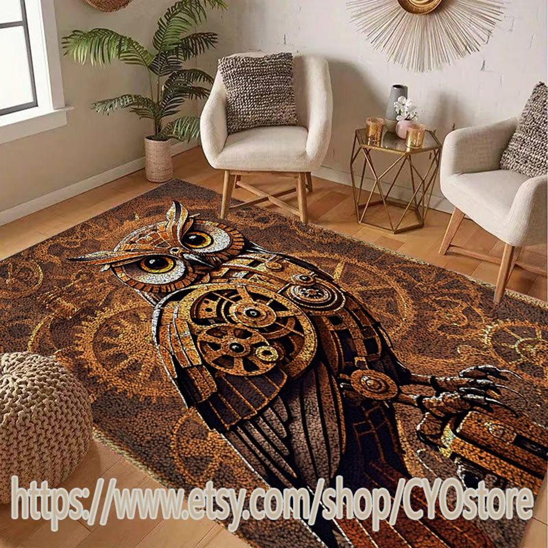 Latch Hook Rug Kit: Mechanical Owl Design, DIY Tapestry - Etsy