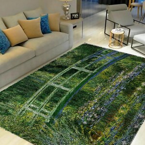 Japanese Latch Rug Monet Water Lilies Latch Hook Rug Kit: Japanese Bridge DIY Carpet/all ...