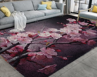 Floral Latch Hook Rug Kit: DIY Tapestry Carpet, Christmas Decor