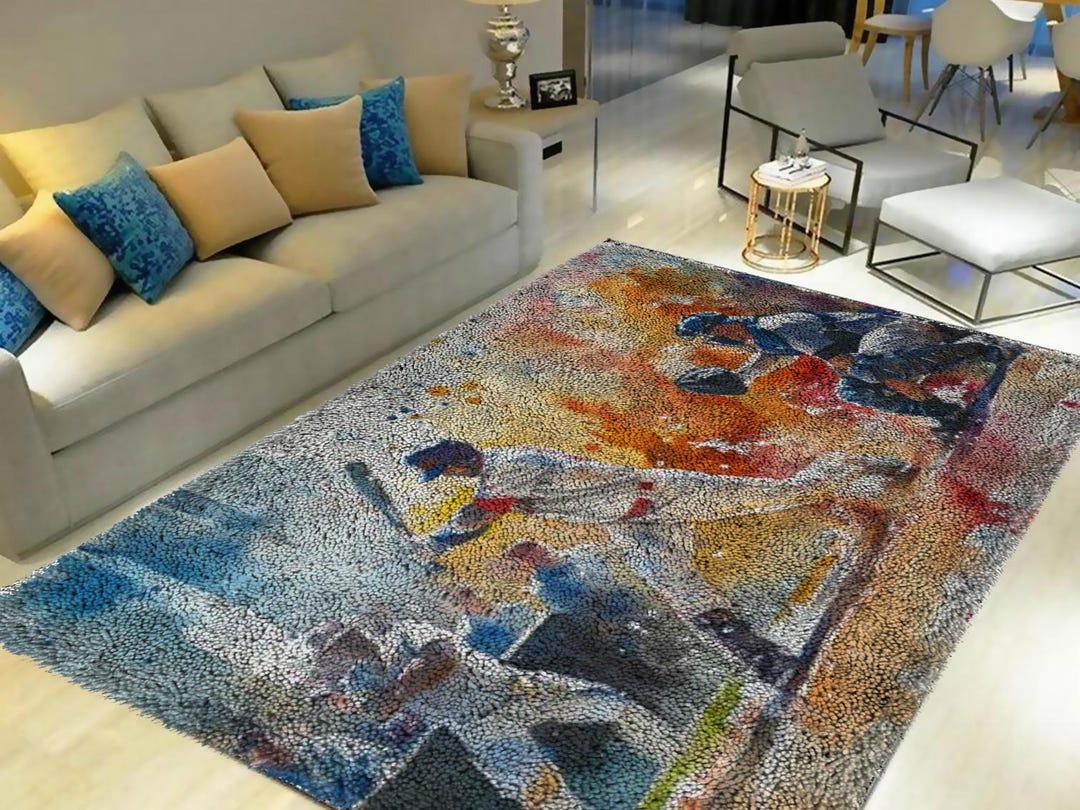 Baseball Game Latch Hook Rug Kit: DIY Carpet Tapestry - Etsy
