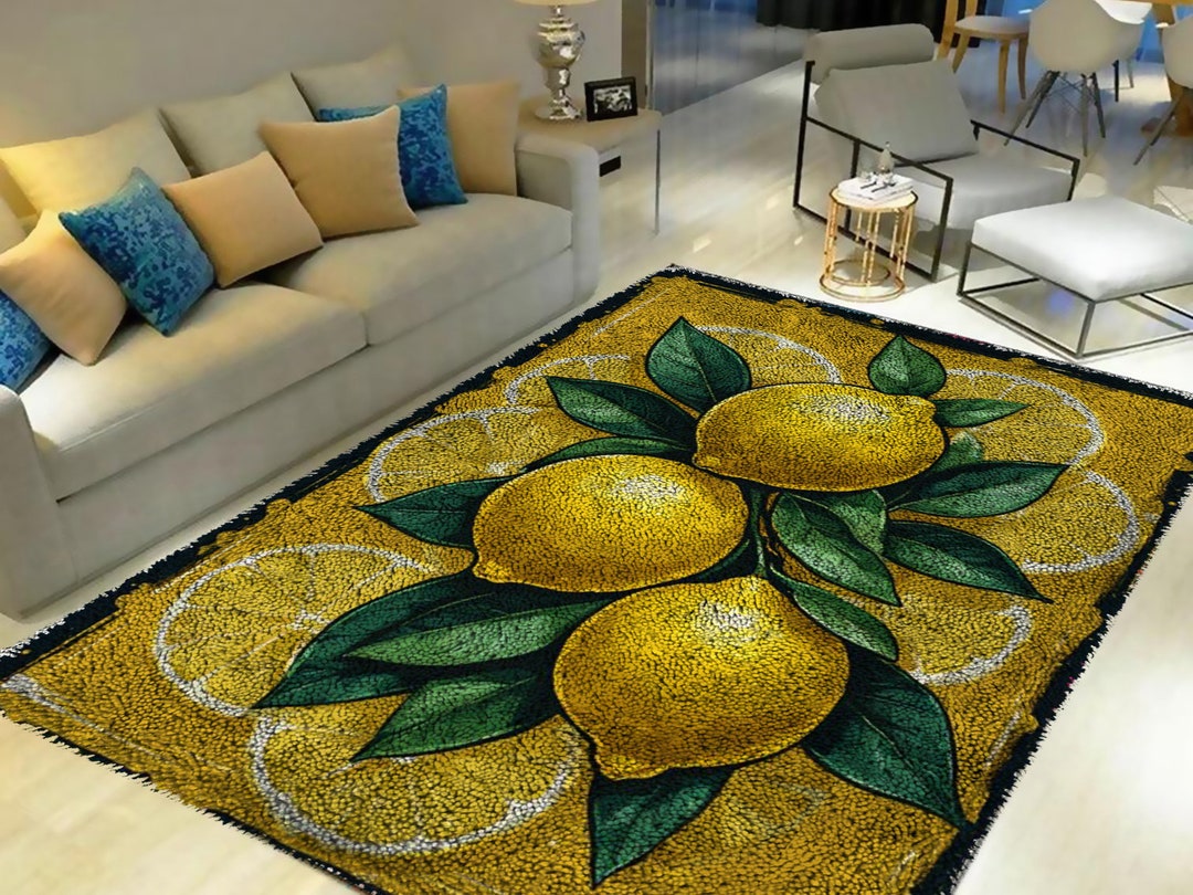 Simple Lemon Rug Lemon Rug Latch Hook Kit: DIY Tapestry Carpet for Adults/all Materials ...