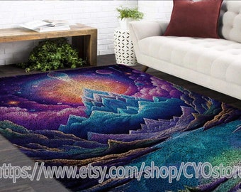 Abstract Tapestry Rug Kit: Large Latch Hook DIY Carpet
