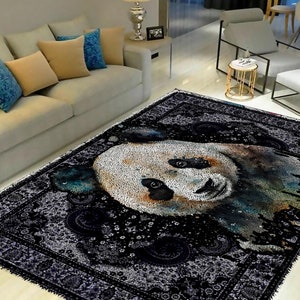 Panda carpet Latch Hook Kits, Large Latch Hook Rug Kit for Adults Latch Hook Kits with Printed Canvas Christmas Decoration