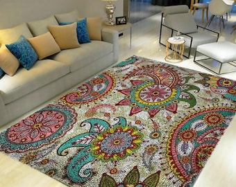 Large Paisley Latch Hook Rug Kit: DIY Home Decor Tapestry