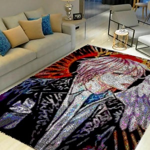 Latch Hook Kits, Large Latch Hook Rug Kit for Adults Latch Hook Kits with Printed Canvas Cartoon anime characters Decoration Carpet