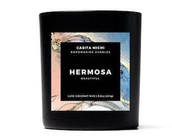 Beautiful Candle | Hermosa | Santal - Coconut Milk - Sandalwood | Latinx Candle, Latina Candle