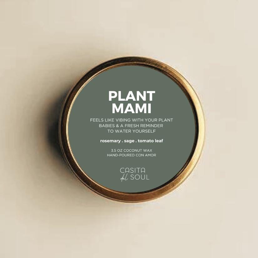 Plant Mami, Candle Tin | Rosemary - Sage - Tomato Leaf