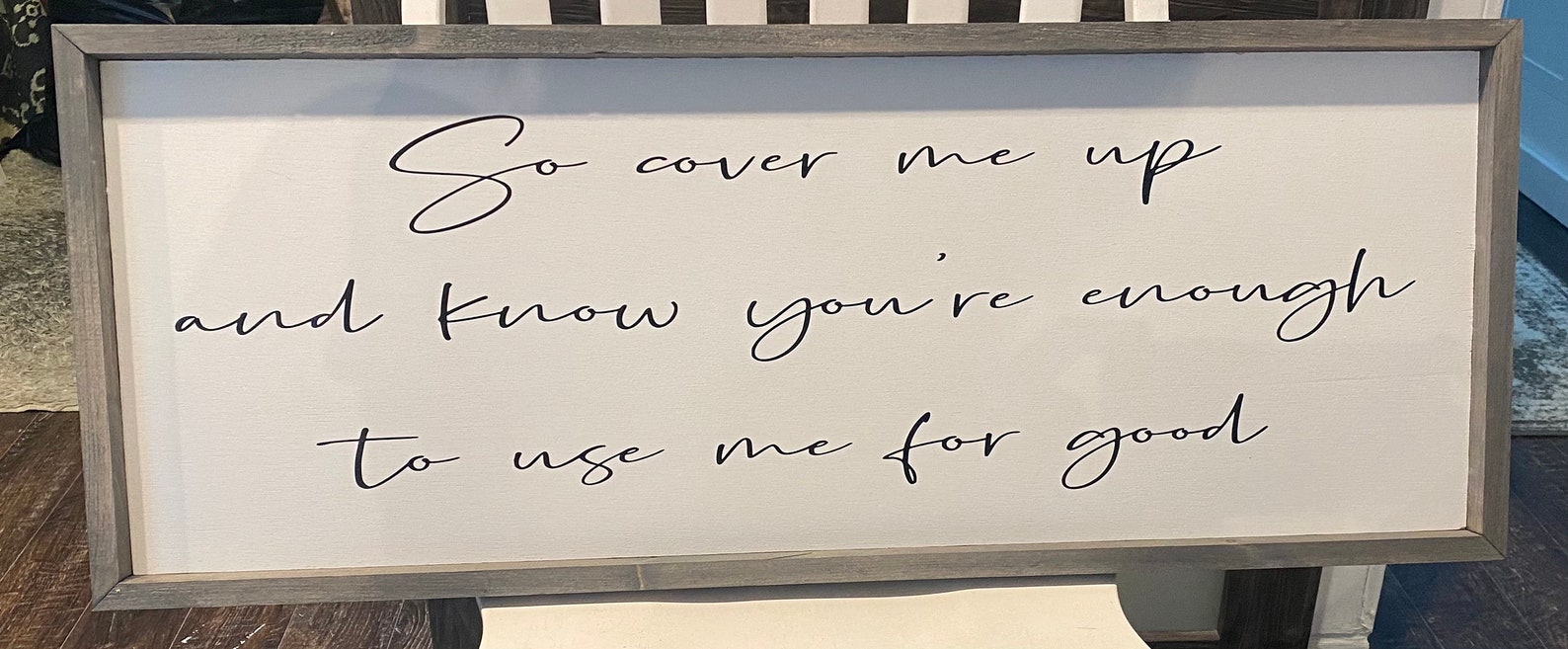 Cover me up lyric sign. Wall decor/home decor/gift for him Etsy