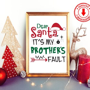 Beste Kerstman Het is de schuld van mijn broers Kerstontwerp Grappig Citaat Kerstmis Sublimatie SVG PNG EPS Pdf T-shirt Mok Tas Commerciële Grafische Download
