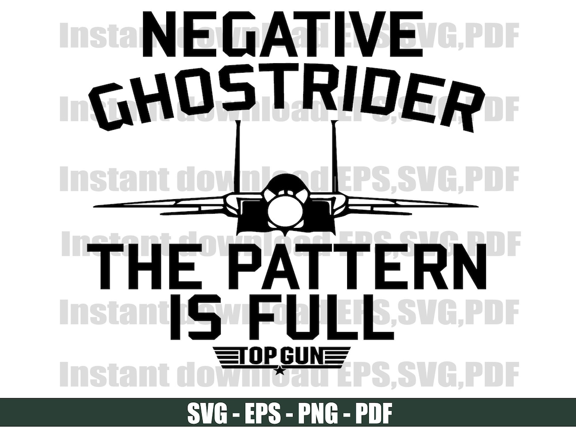 Top Gun Negative Ghost Rider the Pattern is Full Design SVG Etsy