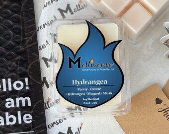 Hydrangea | Peony • Ozone • Hydrangea • Muguet • Musk | Soy Wax Melt | Soy Wax Tart | Phthalate Free | 100% Soy Wax 6pk