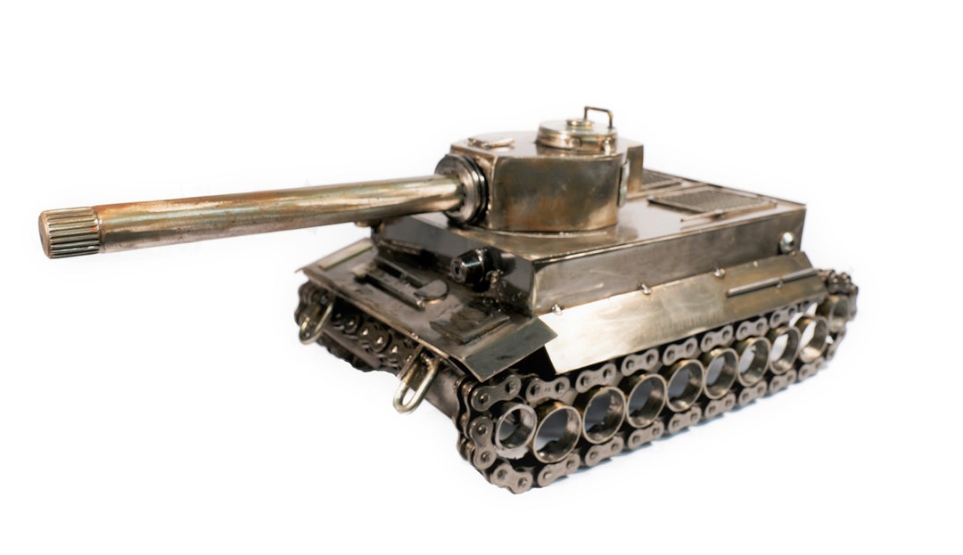 Large Tiger Tank Metal Sculpture Made From Recycled Metal Parts Etsy