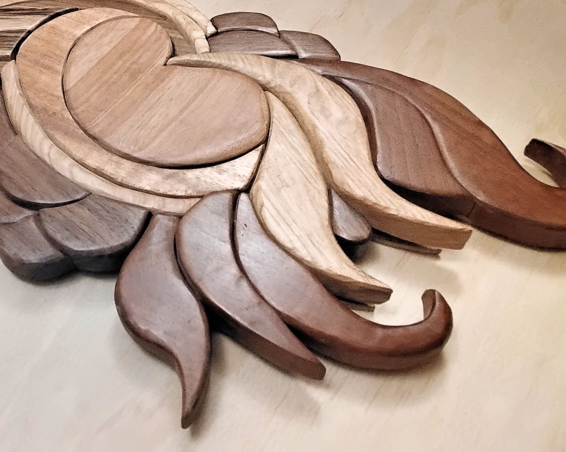 Intarsia Abstract Heart Wood Art Wall Art Etsy