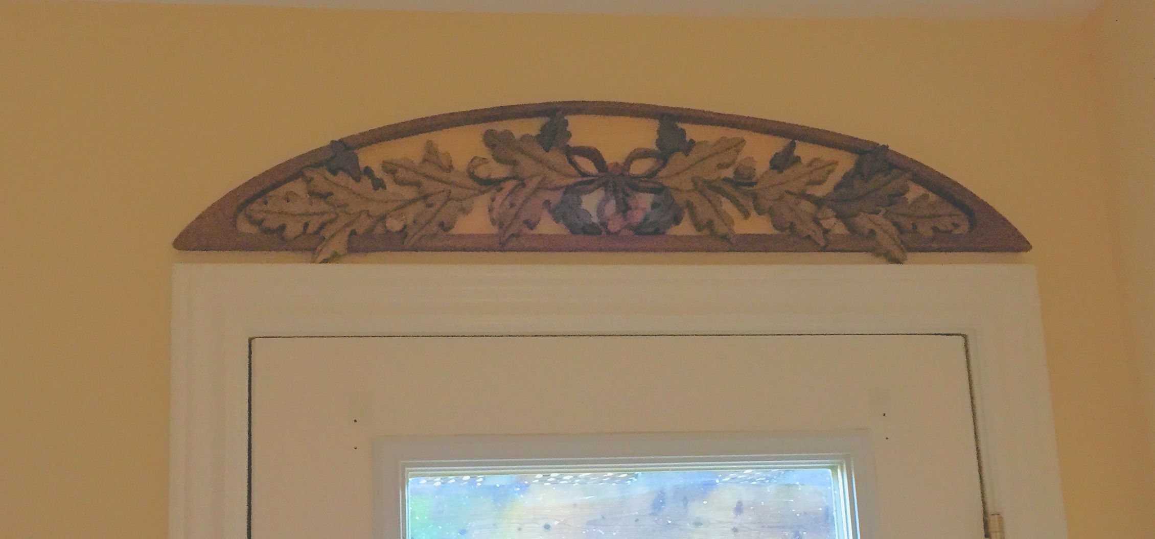 Intarsia Oak Leaf Door Topper Wood Art Wall Art Etsy UK